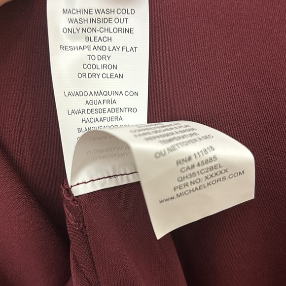Michael Michael Kors sequined v-neck sleeveless burgundy top Size Large - Picture 7 of 7